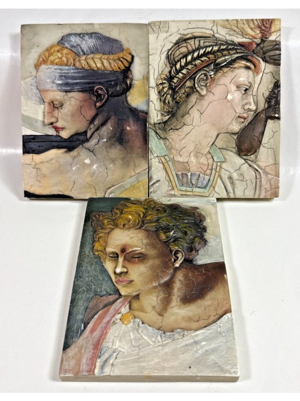 Vintage Sistine Chapel Resin Wall Plaques Michelangelo Roman Wall Decor